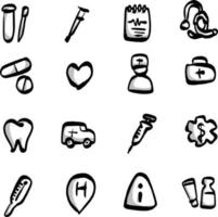 medical icon set with gray shadow vector