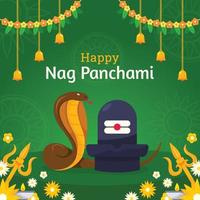 Circling Snake On Nag Panchami Celebration vector