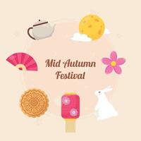 Moon Cake and Mid Autumn Festival vector