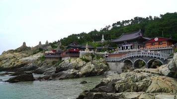 templo de haedong yonggungsa com mar em busan, coreia do sul video