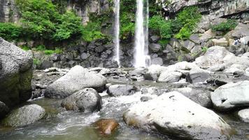 Jeongbang Wasserfall auf der Insel Jeju, Südkorea video