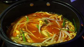 Noodles in spicy soup in Korean style video