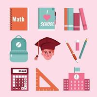 Back to School Icon Template Set vector