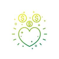Charity line icon on white vector