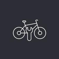 Bicicleta, icono de línea de servicio de reparación de bicicletas vector