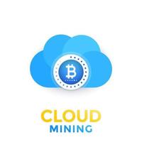 minería en la nube de bitcoin vector