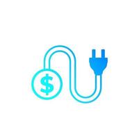 electricity costs vector icon