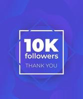 10k followers, vector banner for social media