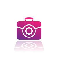 portfolio icon with gear vector