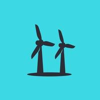 wind turbines vector icon