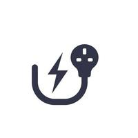 Reino Unido enchufe eléctrico, símbolo de electricidad en blanco vector