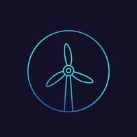 wind turbine icon, windmill linear vector