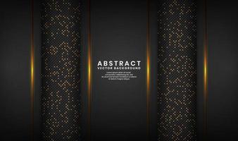 Abstract 3D black luxury background with glitter dots effect vector