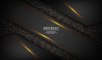 Abstract 3D black luxury background with glitter dots effect vector