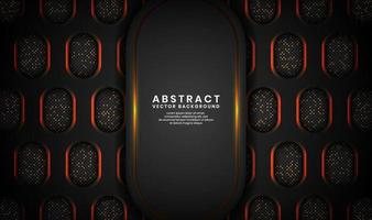 Abstract 3D black luxury background with glitter dots effect vector