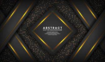 Abstract 3D black luxury background with glitter dots effect vector