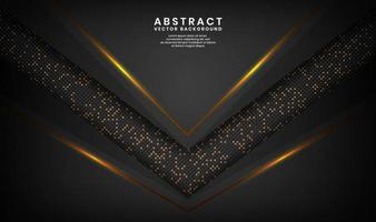 Abstract 3D black luxury background with glitter dots effect vector
