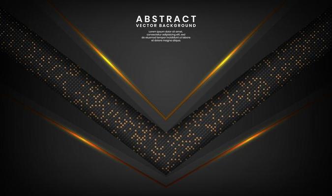 Abstract 3D black luxury background with glitter dots effect