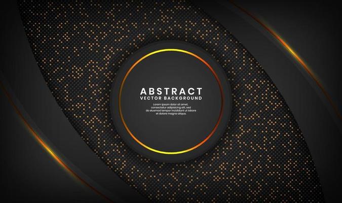 Abstract 3D black luxury background with glitter dots effect