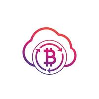 bitcoin mining in cloud vector