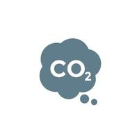 emisión de co2, icono de dióxido de carbono en blanco vector