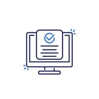 Compliance line icon on white, vector