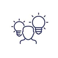 idea or insight line icon on white vector