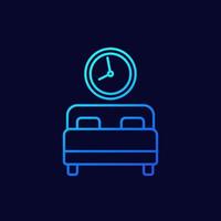 sleeping time line icon with bed