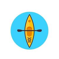 kayak top view icon, flat style vector