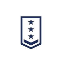 Military rank, army epaulettes icon vector