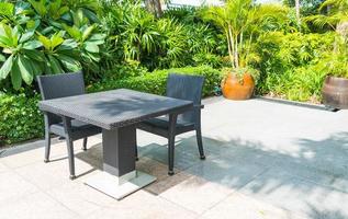 Outdoor patio with  chair and table photo