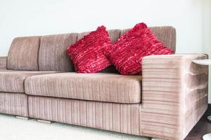 Beautiful pillow on sofa decoration in living room photo