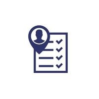 qualification icon, man and checklist vector