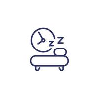 sleeping time line icon on white