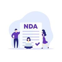 nda, acuerdo de no divulgación, concepto vectorial vector