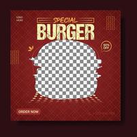 Special burger social media banner template vector