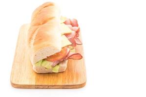 Ham and salad submarine sandwich photo