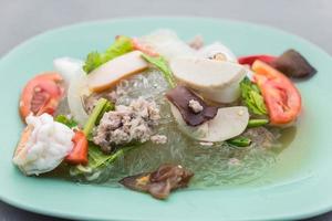 Spicy seafood vermicelli salad photo