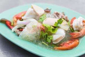 Spicy seafood vermicelli salad photo