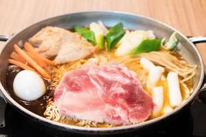 Tokpokki - traditional Korean food, hot pot style. photo