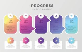 gradient progress infographic vector