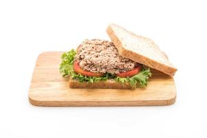 Tuna sandwich on white background photo