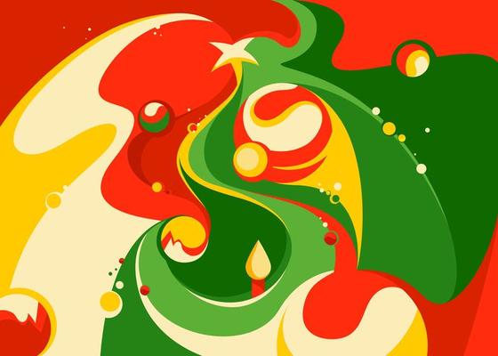 Banner with abstract christmas tree.