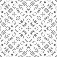 Abstract shape seamless, black line ornament pattern ready to print vector