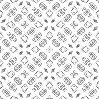 Abstract shape seamless, black line ornament pattern ready to print vector