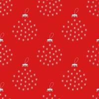 Christmas seamless pattern baubles from snowflakes on red background
