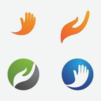 aplicación de imagen de vector de logotipo de cuidado de manos