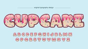 tipografía de dibujos animados abstractos cupcake vector