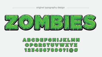 green dripping 3d cartoon typography vector