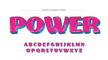 Pink and Blue 3D Cartoon Typography vector